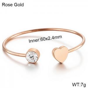 Stainless Steel Rose Gold-plating Bangle - KB147335-BYA