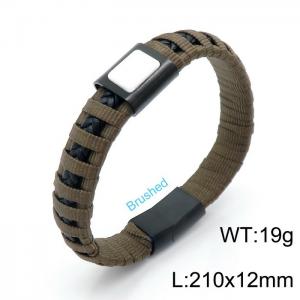 Stainless Steel Leather Bracelet - KB147378-KLHQ