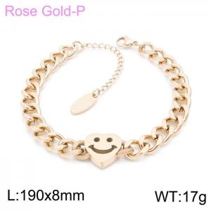 Stainless Steel Rose Gold-plating Bracelet - KB147496-KLX