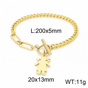 Stainless Steel Gold-plating Bracelet - KB147747-Z