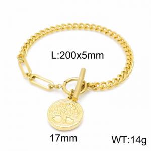 Stainless Steel Gold-plating Bracelet - KB147748-Z