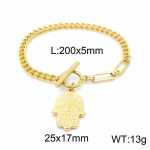 Stainless Steel Gold-plating Bracelet - KB147749-Z