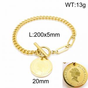 Stainless Steel Gold-plating Bracelet - KB147751-Z