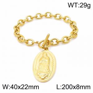 Stainless Steel Gold-plating Bracelet - KB147757-Z