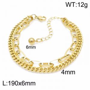Stainless Steel Gold-plating Bracelet - KB147923-Z