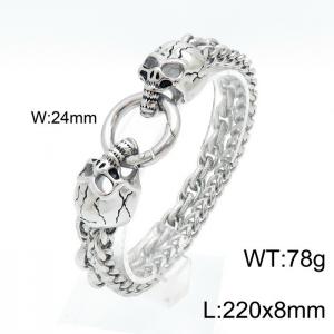 Stainless Skull Bracelet - KB148099-KFC