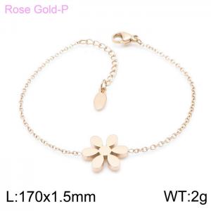 Stainless Steel Rose Gold-plating Bracelet - KB148106-KLX