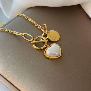 Trendy exaggerated collarbone chain double-sided pearl Gold-plating Bracelet - KB148107-KLX