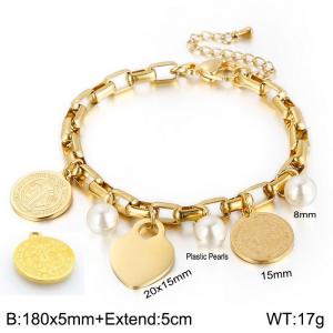 Stainless Steel Gold-plating Bracelet - KB148190-Z