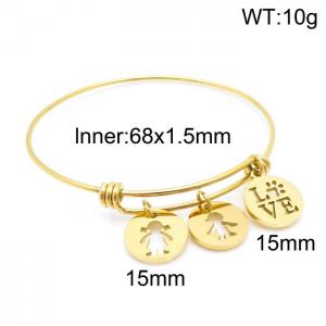 Stainless Steel Gold-plating Bangle - KB148238-Z