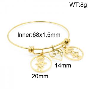Stainless Steel Gold-plating Bangle - KB148242-Z