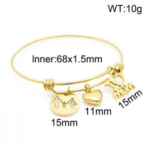 Stainless Steel Gold-plating Bangle - KB148244-Z