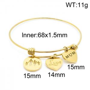Stainless Steel Gold-plating Bangle - KB148246-Z