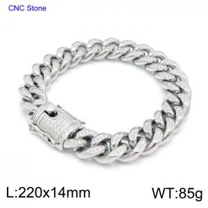 Stainless Steel Stone Bracelet - KB148261-KFC