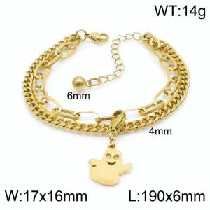 Stainless Steel Gold-plating Bracelet - KB148355-Z
