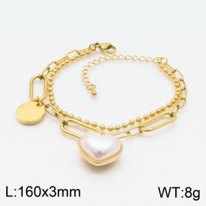 Stainless Steel Gold-plating Bracelet - KB148677-HM