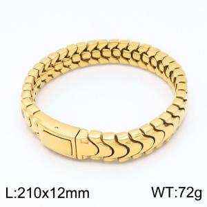 Stainless Steel Gold-plating Bracelet - KB148843-KJX
