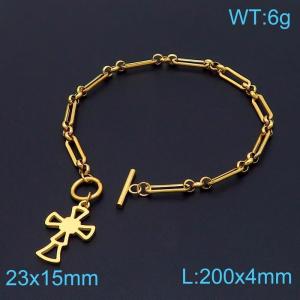 Stainless Steel Gold-plating Bracelet - KB148852-Z