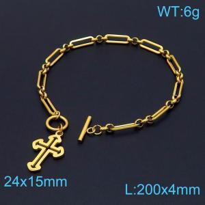 Stainless Steel Gold-plating Bracelet - KB148854-Z