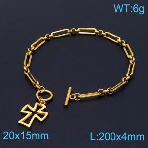 Stainless Steel Gold-plating Bracelet - KB148857-Z