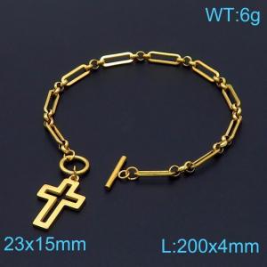 Stainless Steel Gold-plating Bracelet - KB148858-Z