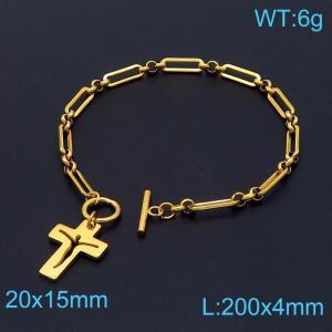 Stainless Steel Gold-plating Bracelet - KB148860-Z