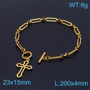Stainless Steel Gold-plating Bracelet - KB148863-Z