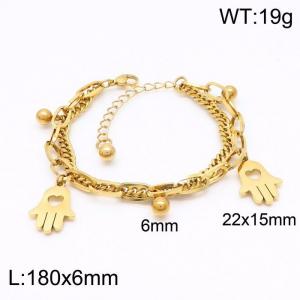 Stainless Steel Gold-plating Bracelet - KB148864-Z