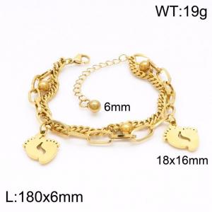 Stainless Steel Gold-plating Bracelet - KB148866-Z