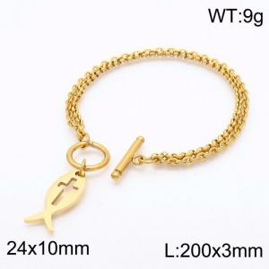 Stainless Steel Gold-plating Bracelet - KB148883-Z