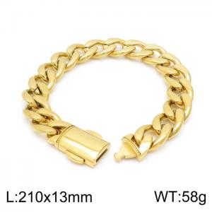 Stainless Steel Gold-plating Bracelet - KB148916-Z