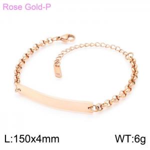 Stainless Steel Rose Gold-plating Bracelet - KB149069-KA