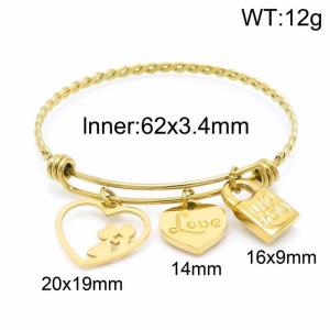 Stainless Steel Gold-plating Bangle - KB149182-Z