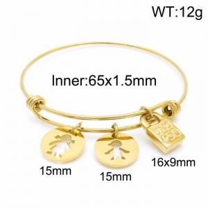 Stainless Steel Gold-plating Bangle - KB149184-Z
