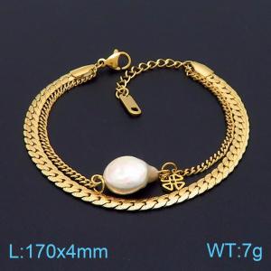 Stainless Steel Gold-plating Bracelet - KB149198-KLX