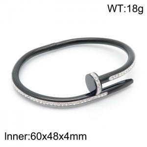 Stainless Steel Black-plating Bangle - KB149385-YH