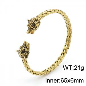 Stainless Steel Gold-plating Bangle - KB149389-KJX