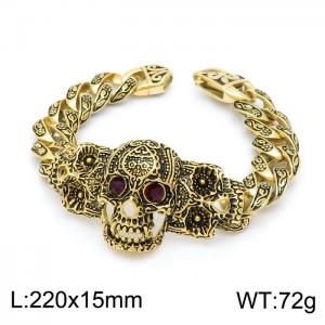 Stainless Skull Bracelet - KB149396-KJX