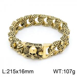 Stainless Skull Bracelet - KB149397-KJX