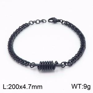 Stainless Steel Black-plating Bracelet - KB149423-KLHQ