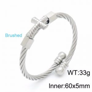 Stainless Steel Wire Bangle - KB149478-KLHQ