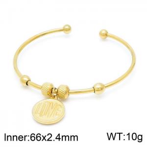 Stainless Steel Gold-plating Bangle - KB149587-CX