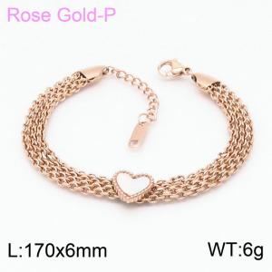 Stainless Steel Rose Gold-plating Bracelet - KB149623-KLX