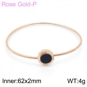 Stainless Steel Rose Gold-plating Bangle - KB149627-KLX