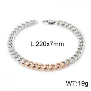 Stainless Steel Rose Gold-plating Bracelet - KB149662-KLHQ