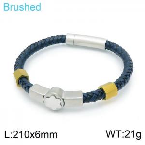 Stainless Steel Leather Bracelet - KB149724-KLHQ