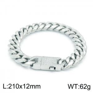 Stainless Steel Stone Bracelet - KB149767-KFC