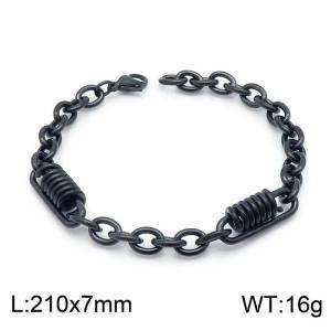 Stainless Steel Black-plating Bracelet - KB149774-KLHQ