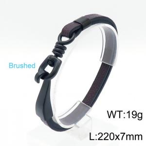 Stainless Steel Leather Bracelet - KB149825-KLHQ