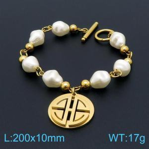 Stainless Steel Gold-plating Bracelet - KB149940-BH